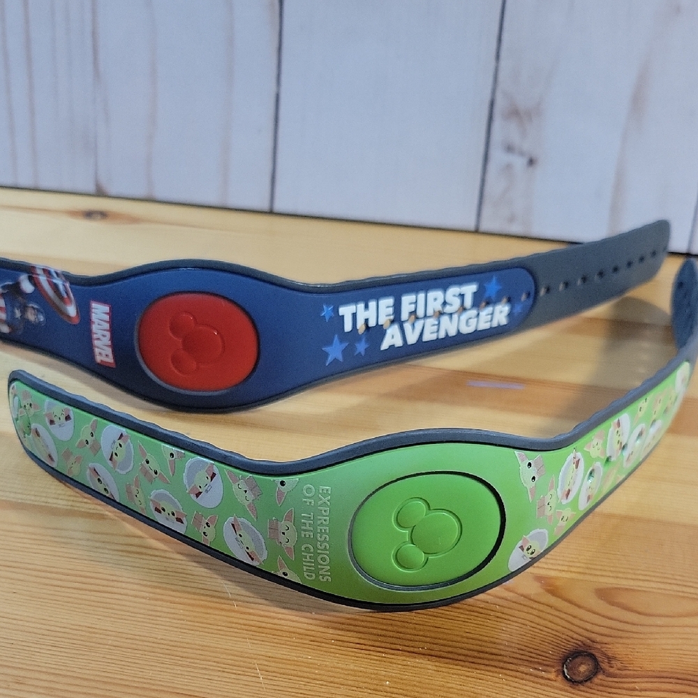 Two Disney Magic Bands - Blue and Green